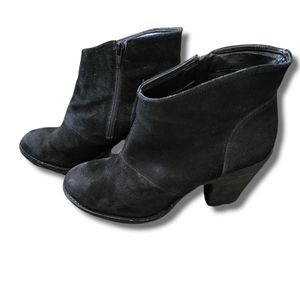 JESSICA SIMPSON MAXI ANKLE BOOTIE OILED SUEDE BLACK SZ 9.5
